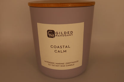 Coastal Calm Scented Candle – Driftwood, Lavender & Marine Notes