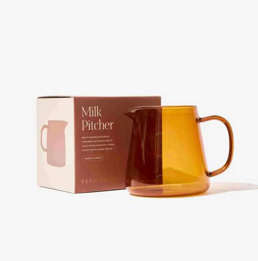 Amber Glass Milk Pitcher